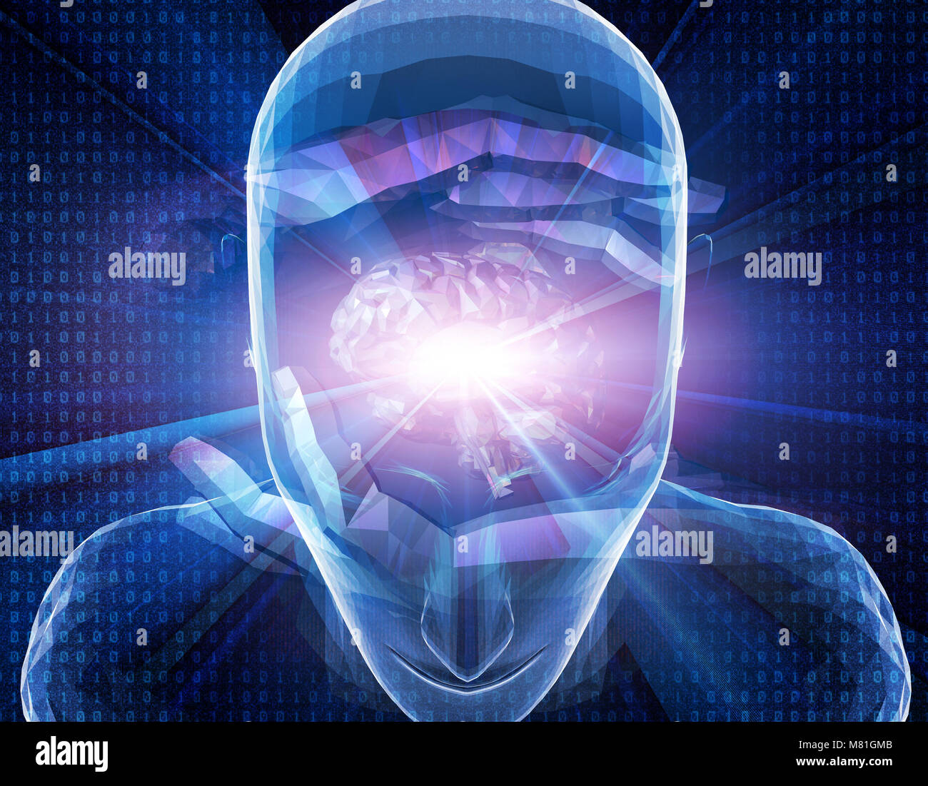La science et la technologie de l'intelligence artificielle, de l'avenir de la science et de la technologie, la transmission de données, la réflexion prospective Banque D'Images