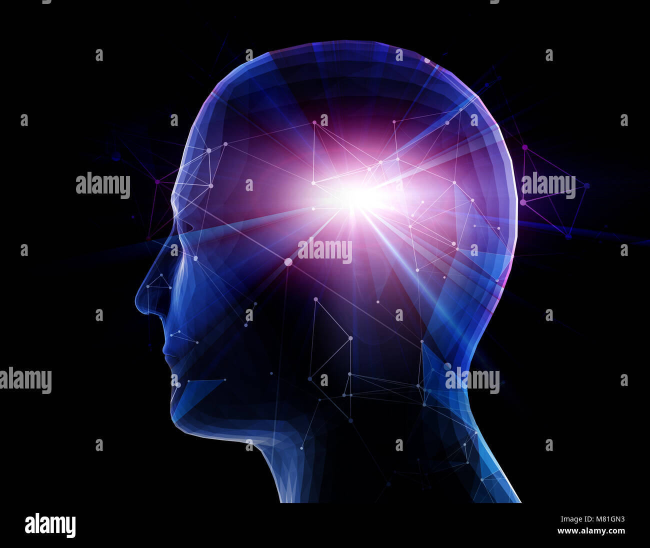 La science et la technologie de l'intelligence artificielle, de l'avenir de la science et de la technologie, la transmission de données, la réflexion prospective Banque D'Images