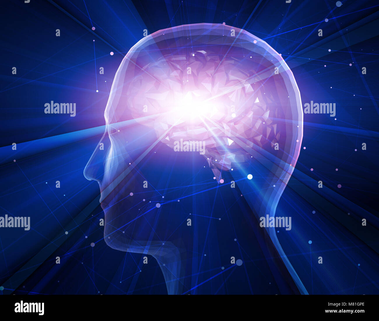 La science et la technologie de l'intelligence artificielle, de l'avenir de la science et de la technologie, la transmission de données, la réflexion prospective Banque D'Images