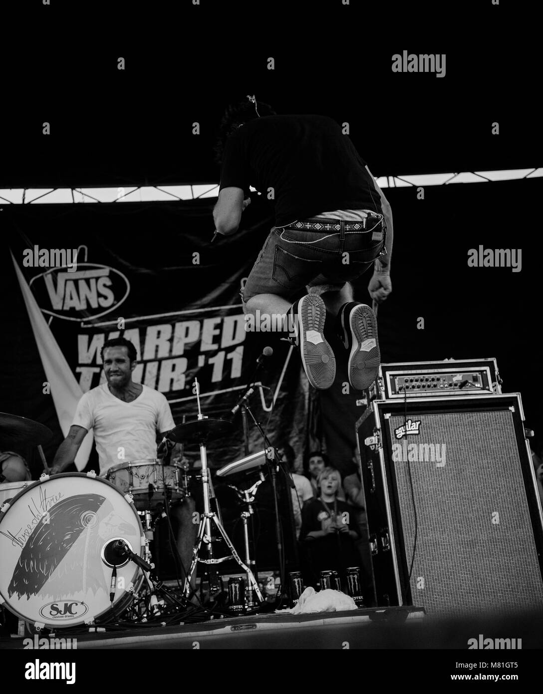 Sean Foreman de 3OH !3 à la scène le Vans Warped Tour at Pomona Fairgrounds le 1 juillet 2011 à Pomona, Californie. Banque D'Images