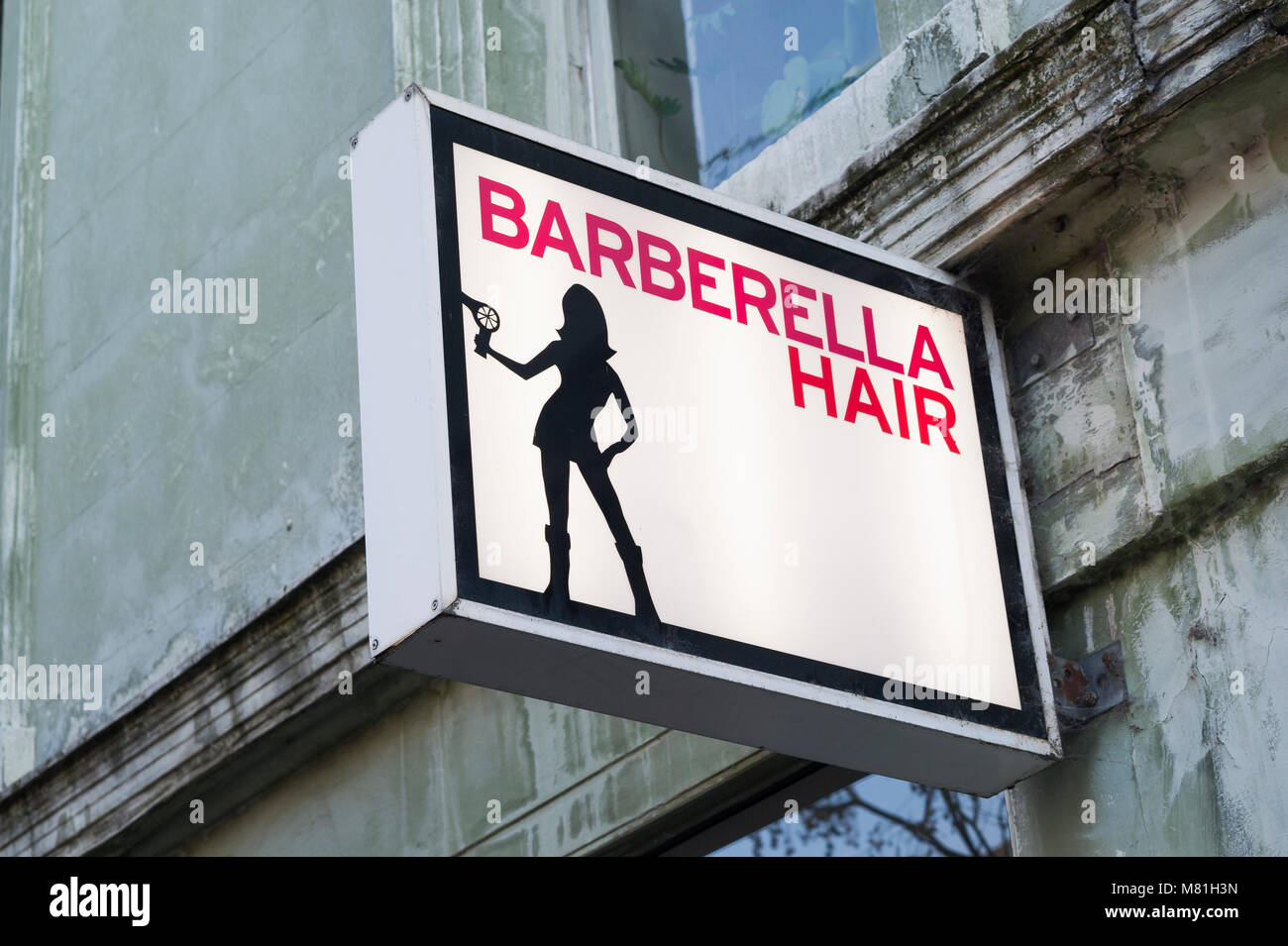 Signe de salon de cheveux Banque D'Images