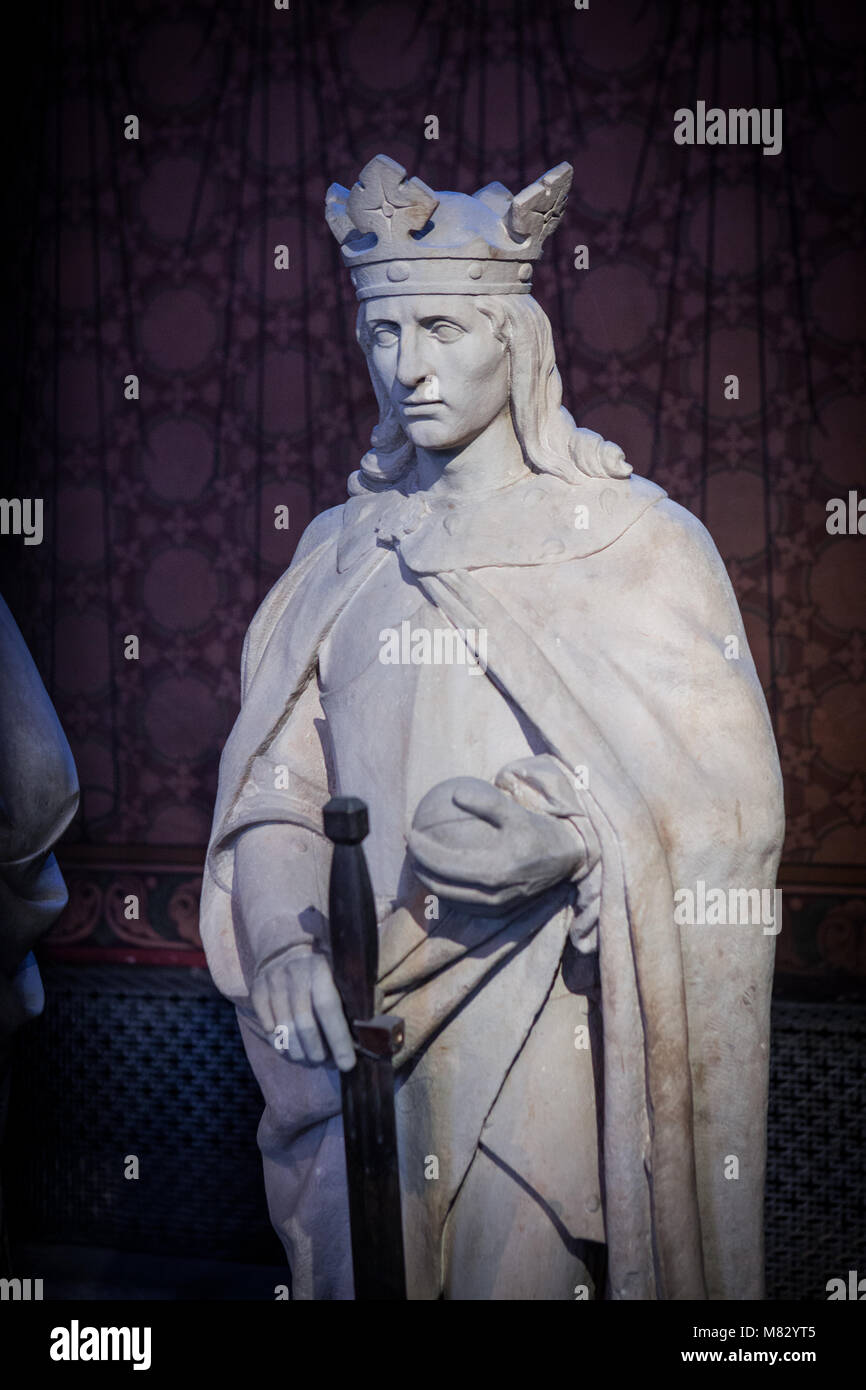 Statue de saint Erik, Sankt Erik, Uppsala, Uppsala Domkyrka Cathédrale (Uppsala, Suède) Banque D'Images