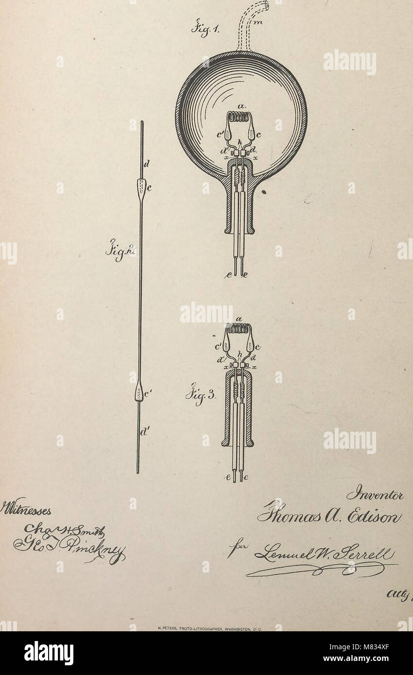 Collection de brevets accordés aux États-Unis Thomas A. Edison, 1869-1884 (1869) (14570026749) Banque D'Images