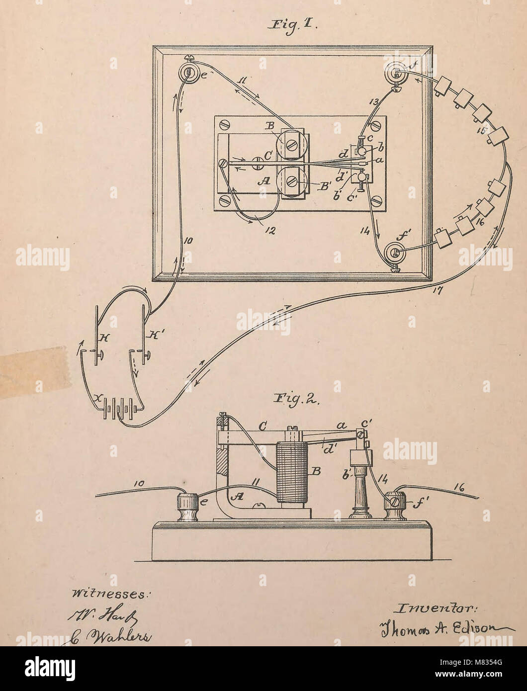 Collection de brevets accordés aux États-Unis Thomas A. Edison, 1869-1884 (1869) (14754159304) Banque D'Images