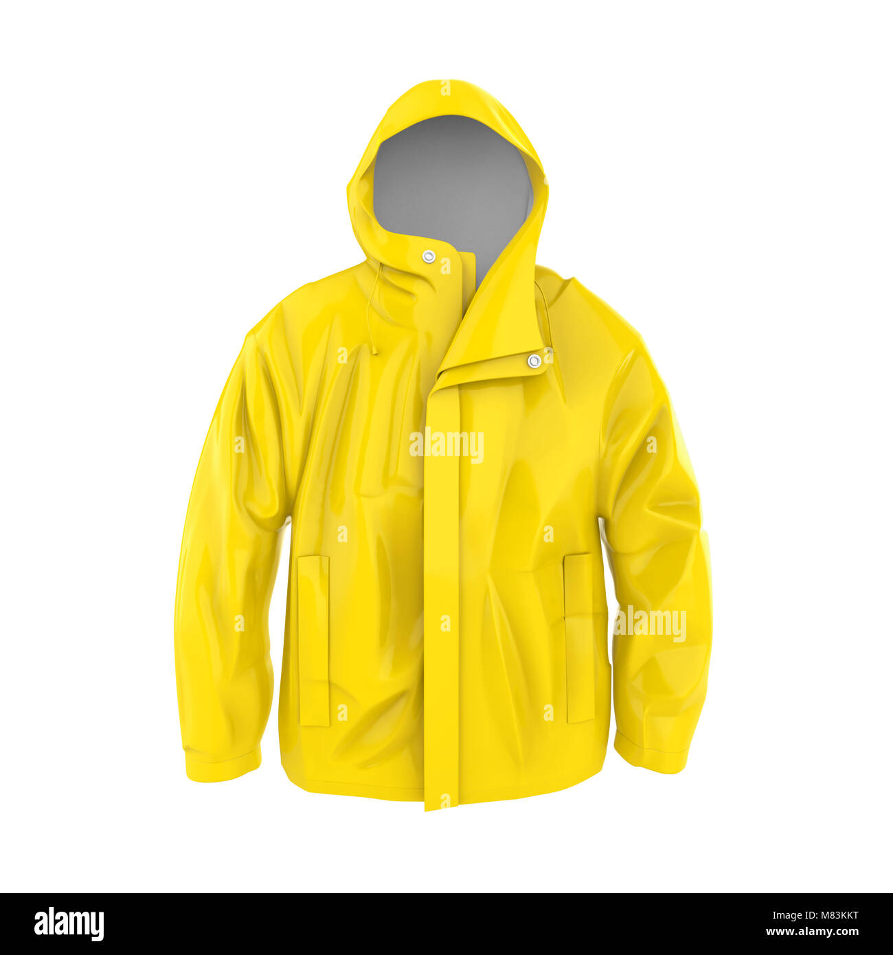 Manteau de pluie jaune isolé Banque D'Images