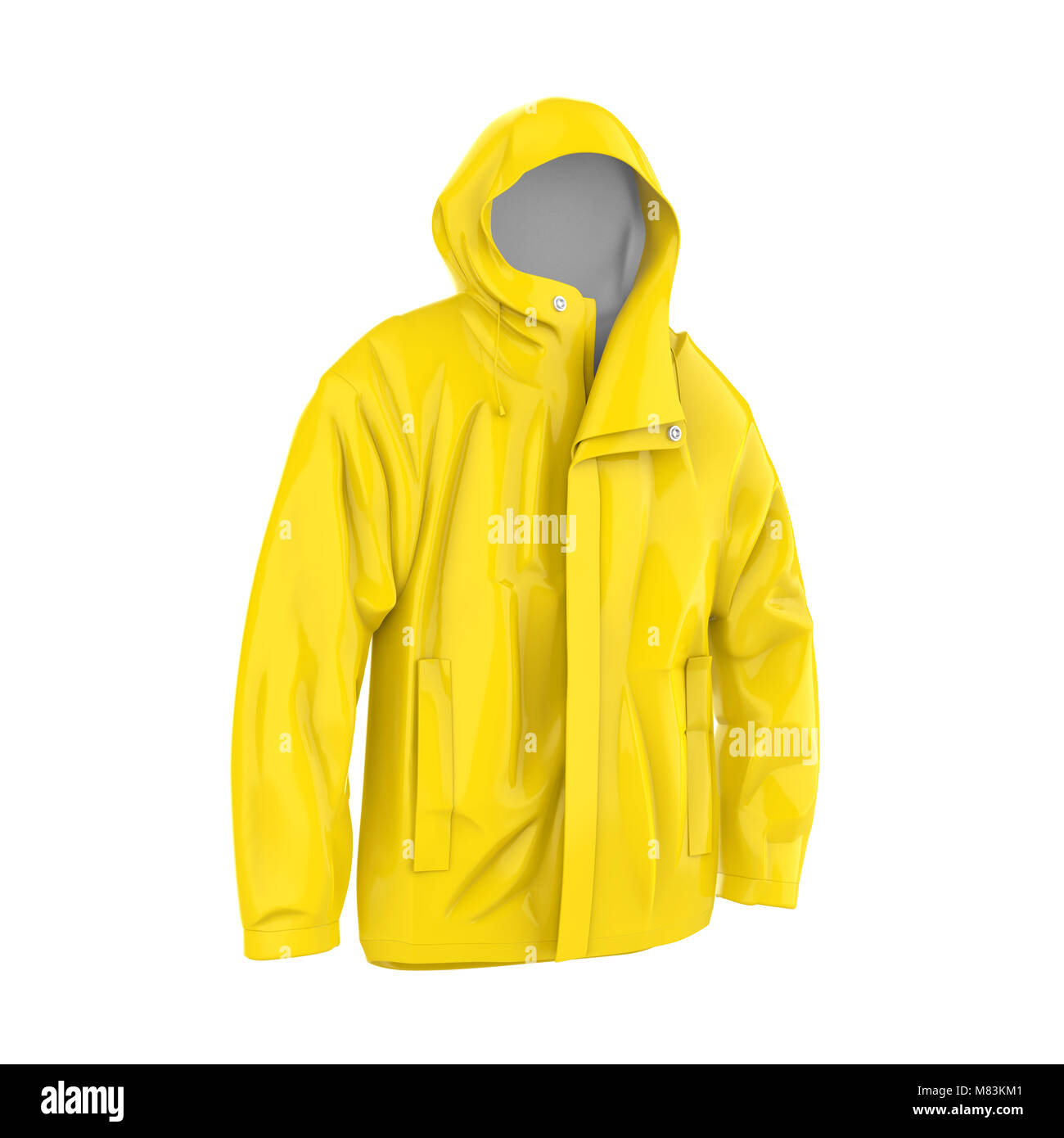Manteau de pluie jaune isolé Banque D'Images