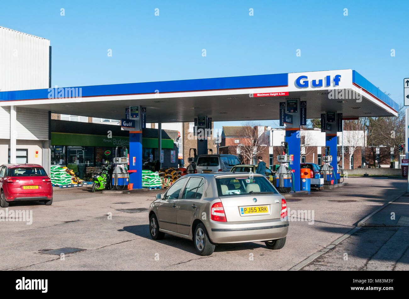 Une station d'essence du Golfe à Broadstairs, Kent, UK Banque D'Images