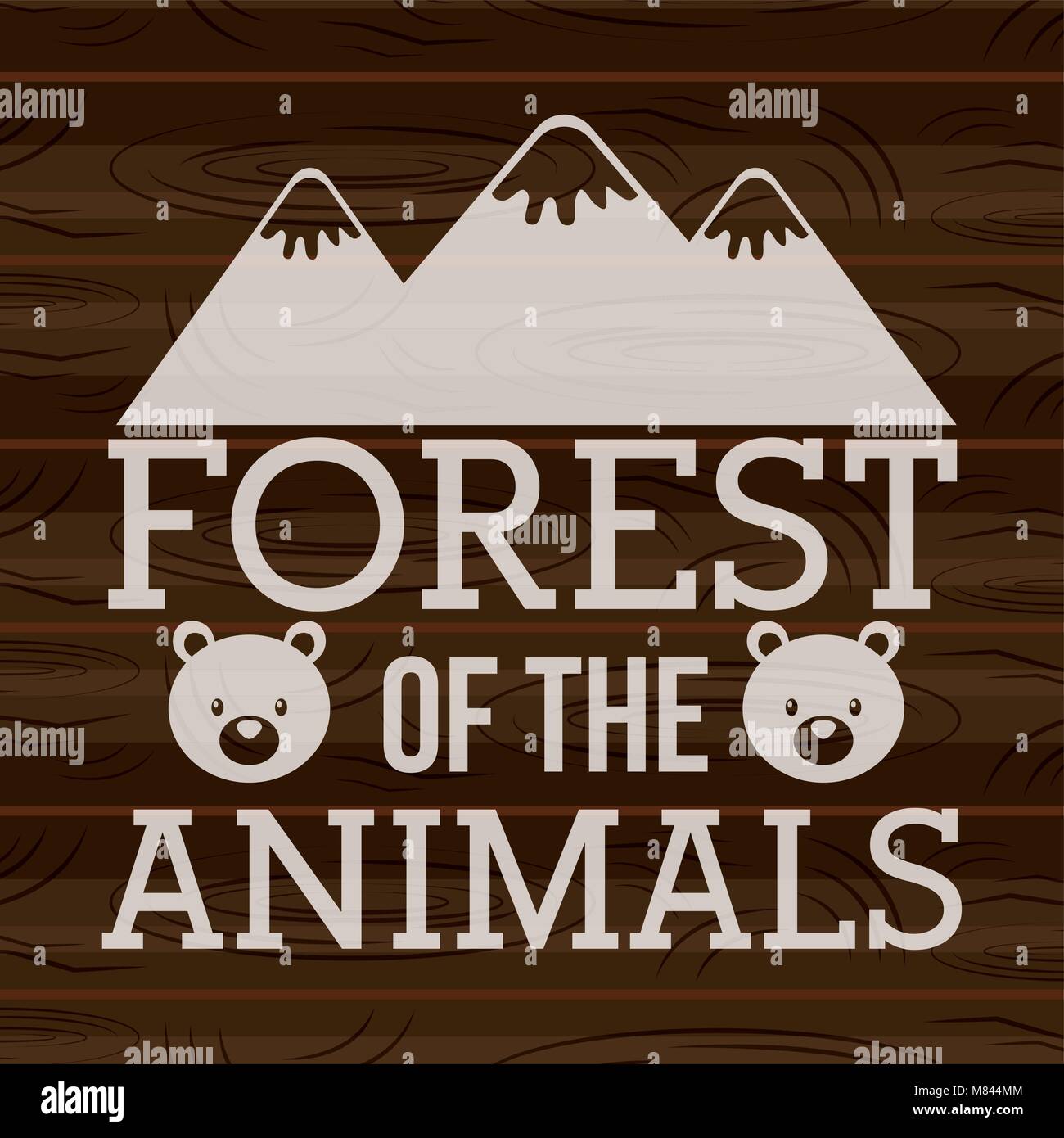 Forêt de la montagnes animaux portent sur fond de bois vector illustration Illustration de Vecteur