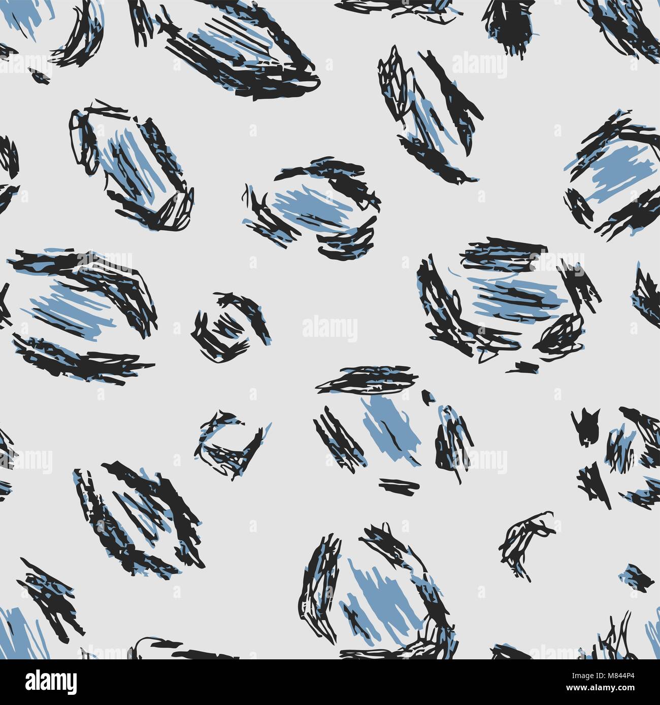 Gris, noir, bleu imprimé léopard peau. Motif de fond transparente jaguar. Safari animal print. La texture de l'Afrique. Vector wallpaper fur Illustration de Vecteur