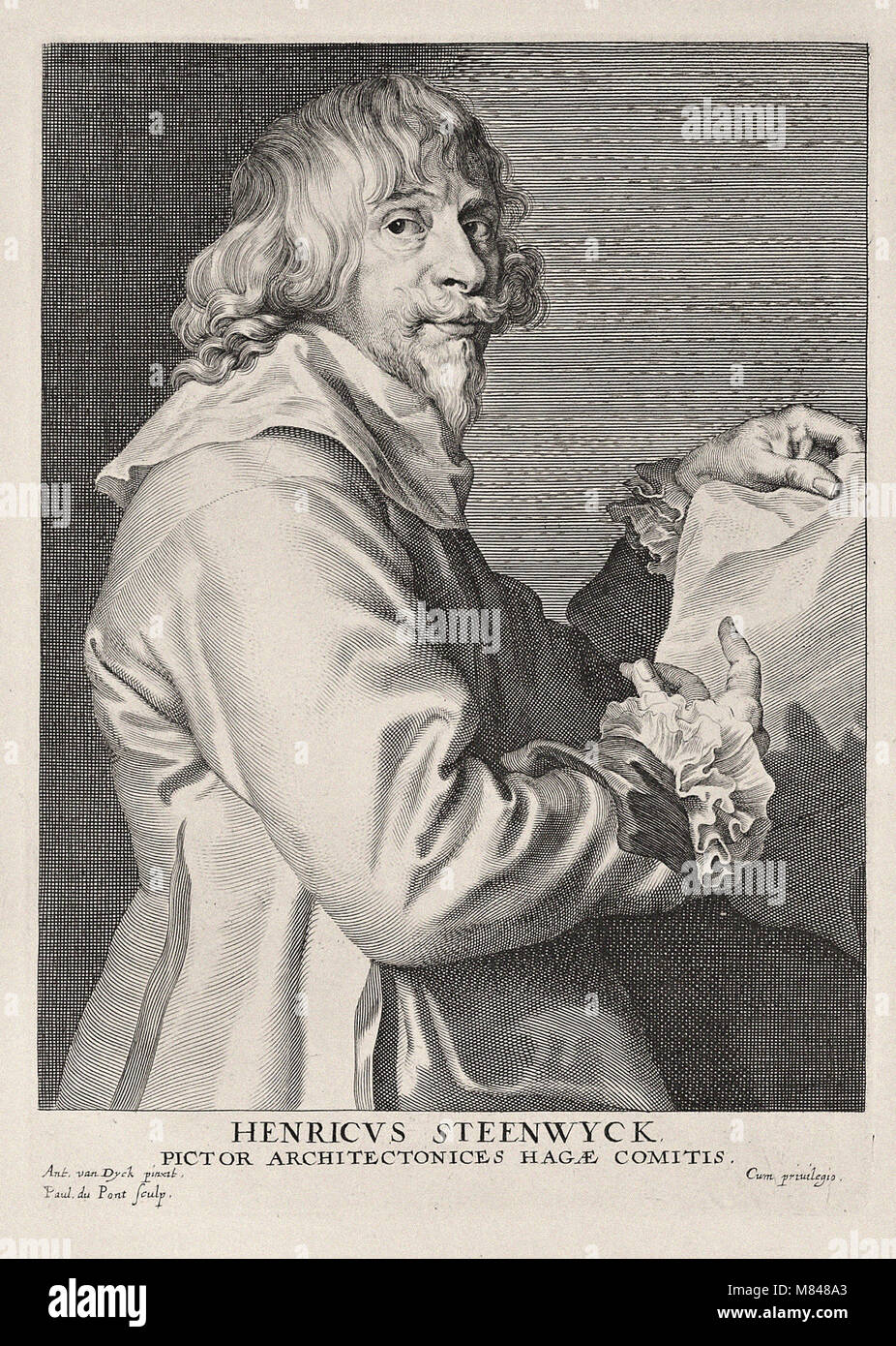 Paulus Ponce après Anthony Van Dyck - Portrait de Henry Steenwyck Banque D'Images