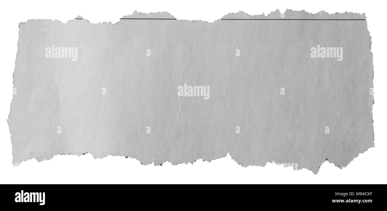 Morceau de papier déchiré sur fond uni Banque D'Images