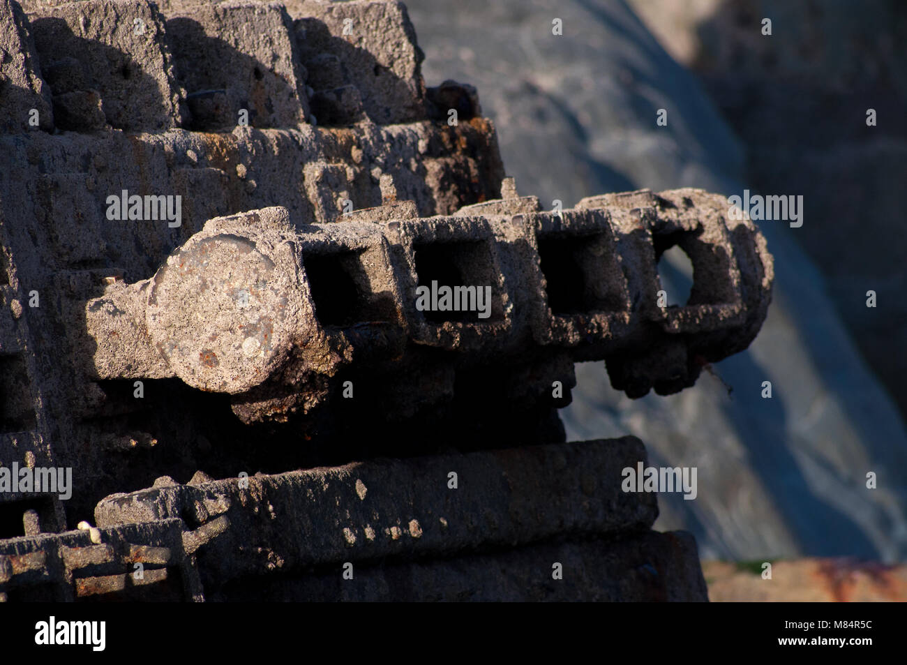 Whitsand Bay sur moteur naufrage Banque D'Images