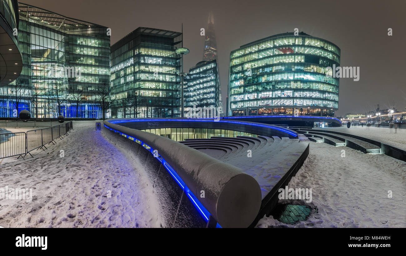 Cityscape dans la neige Banque D'Images