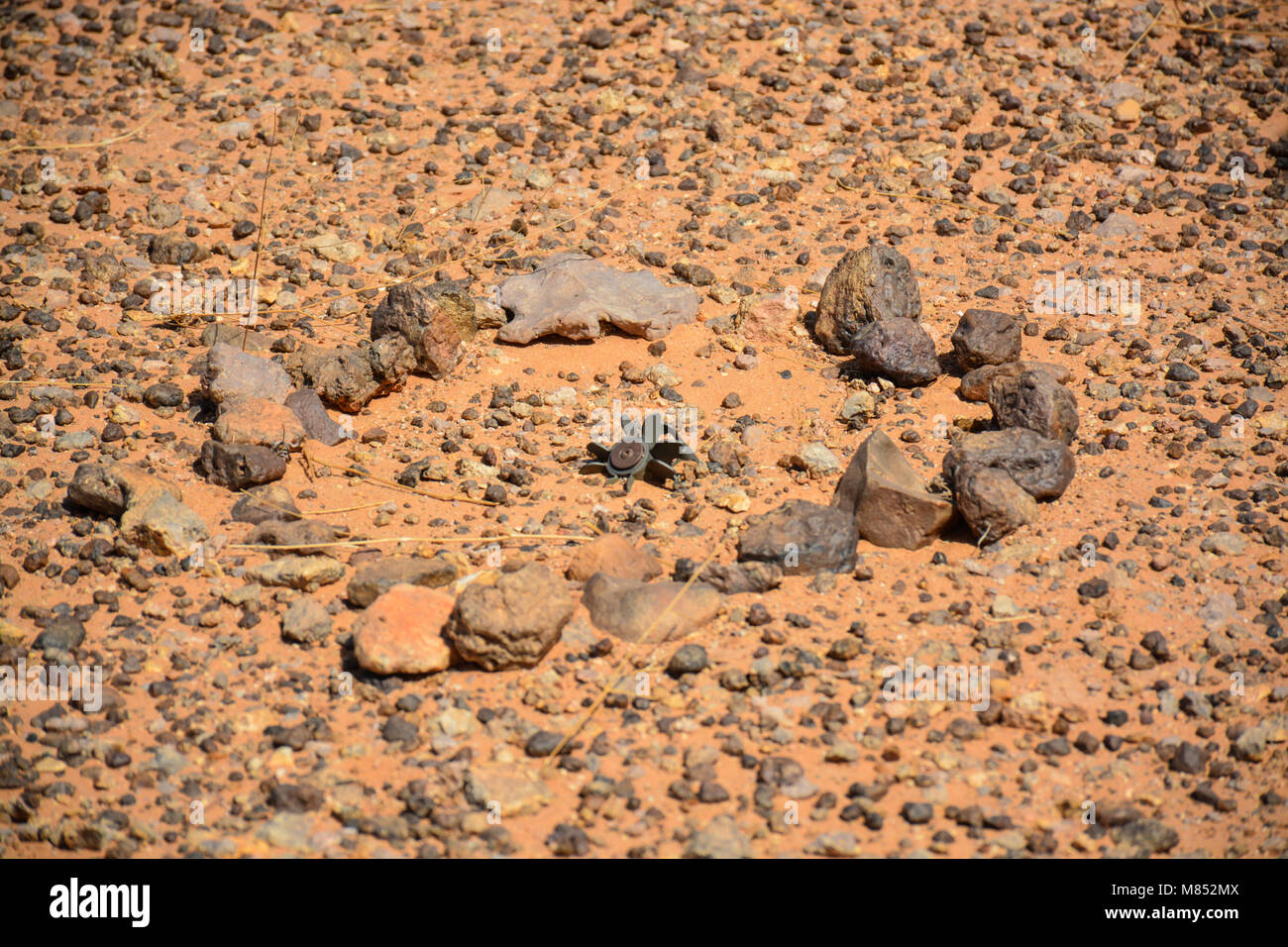 Les mines terrestres au Sahara Occidental Banque D'Images
