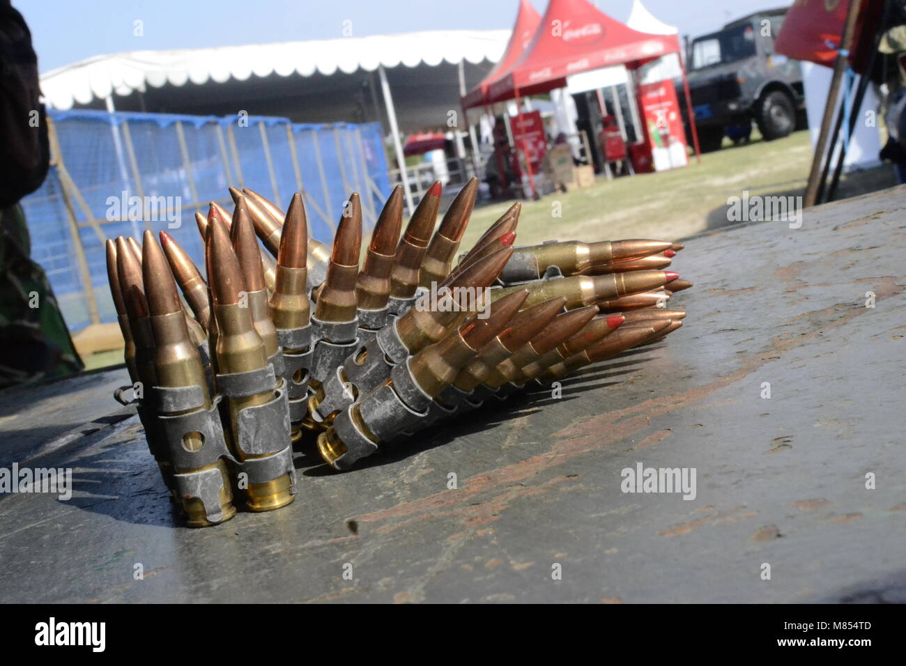 Sharp 7,62 Munitions ronde pour Machine Gun Banque D'Images