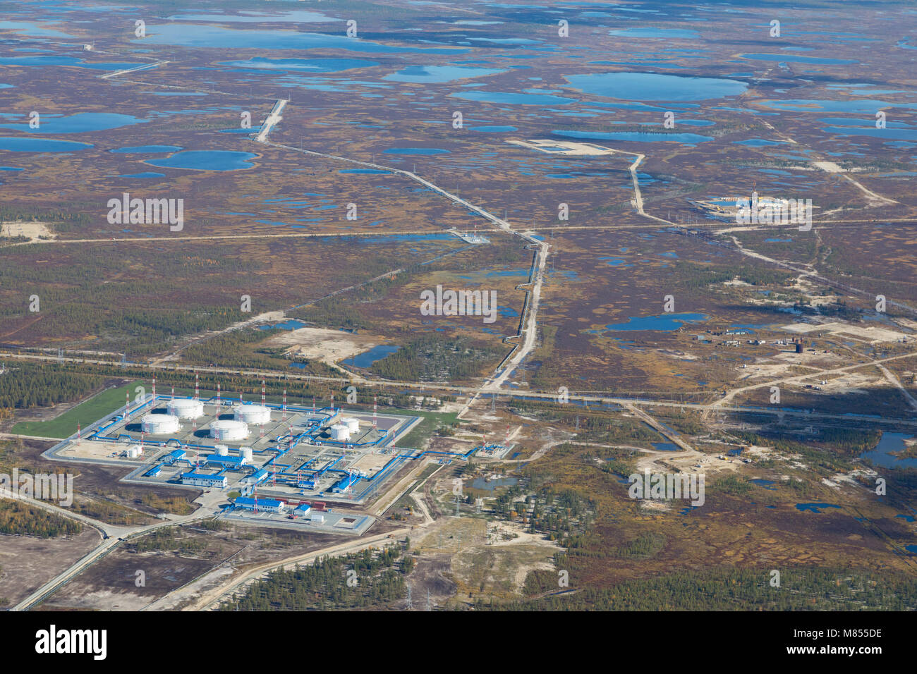 Champ de pétrole, vue d'en haut Banque D'Images