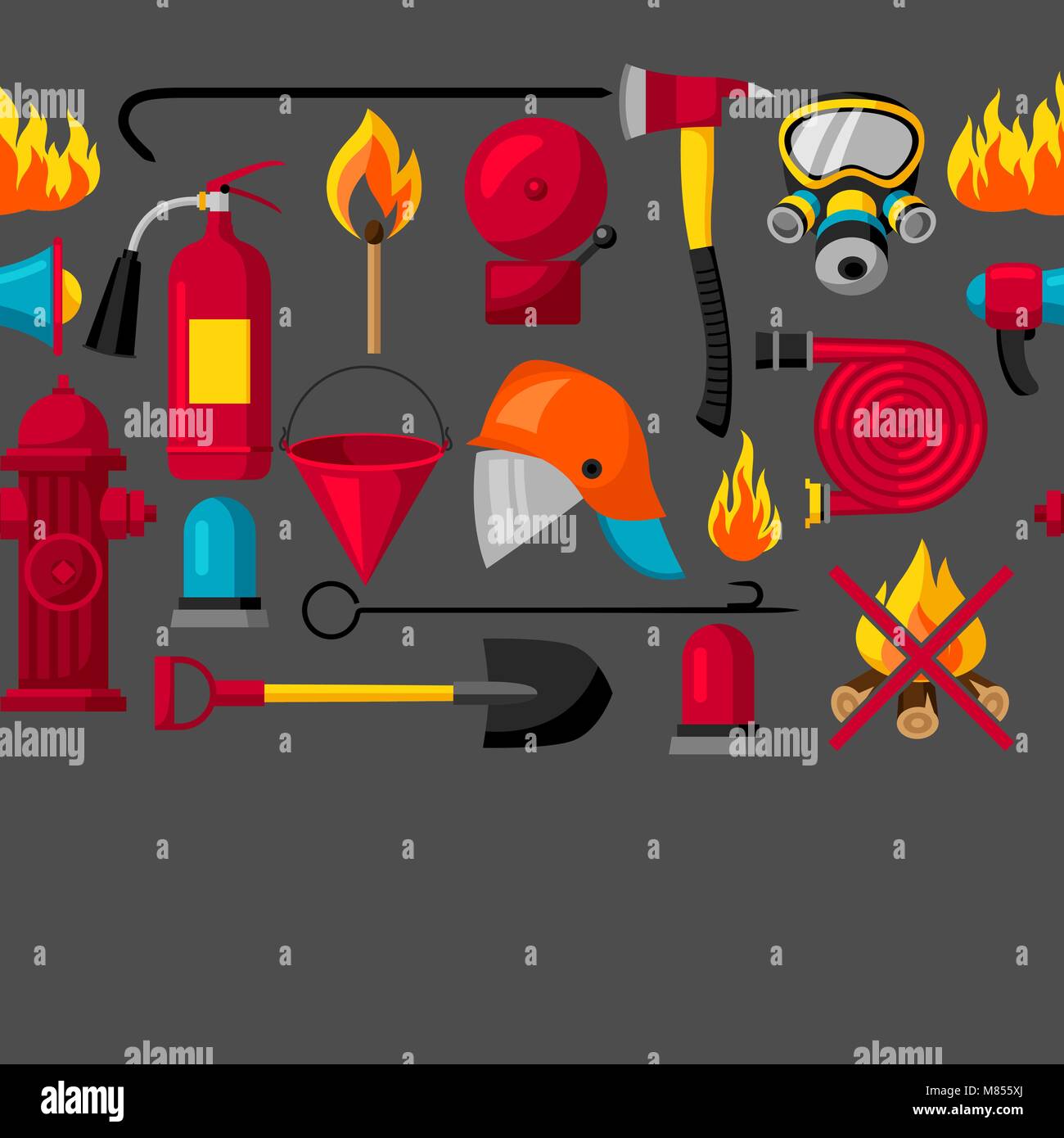 Modèle transparent avec des éléments de lutte contre les incendies. L'équipement de protection incendie Illustration de Vecteur