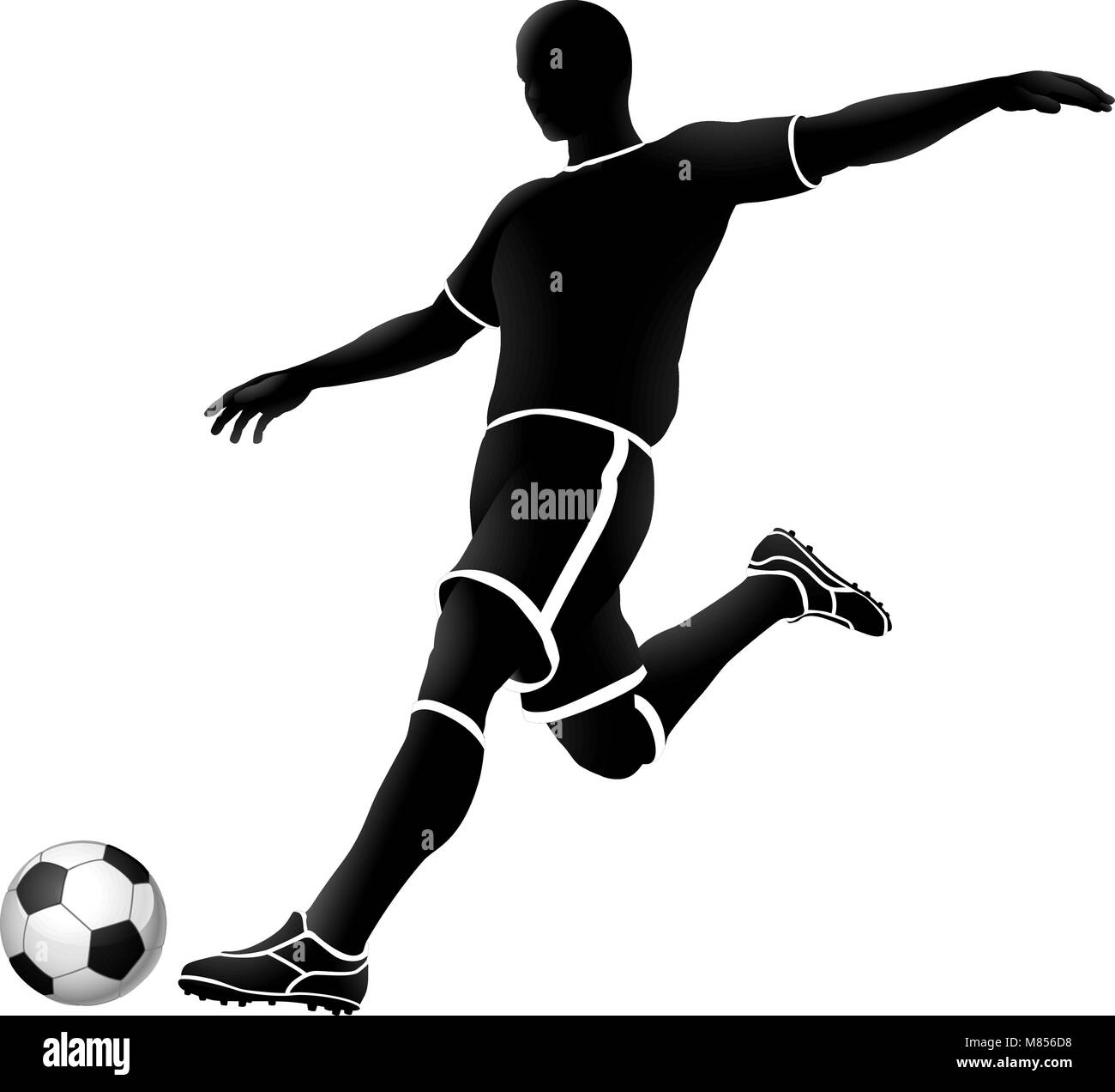 Silhouette de soccer 2018 bw A3-02 [converti] Illustration de Vecteur