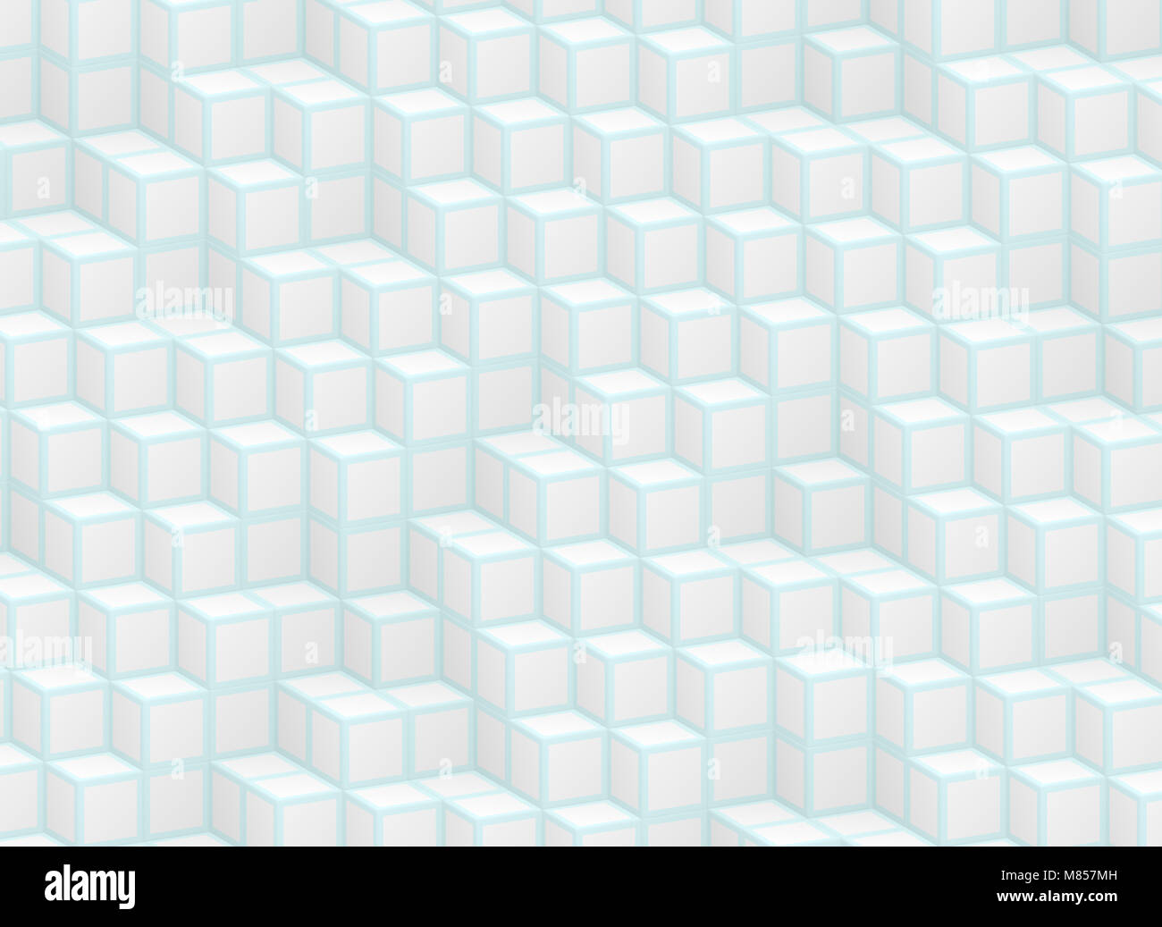Blocs blanc et bleu motif 3d Banque D'Images
