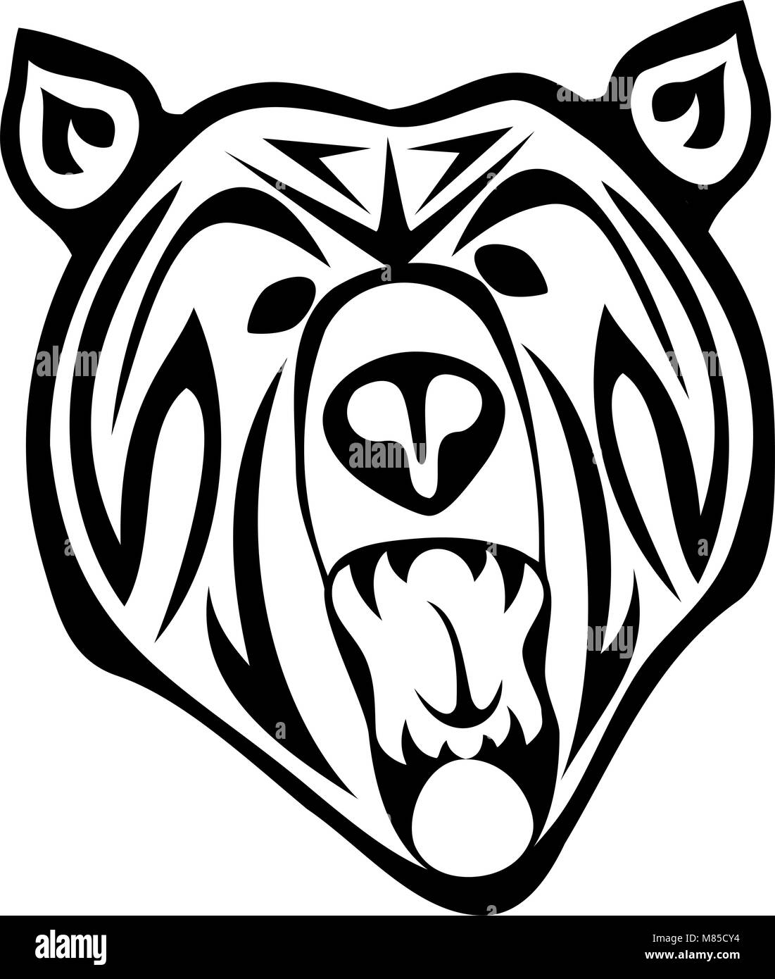 Un ours noir Tribal Tattoo Illustration de Vecteur