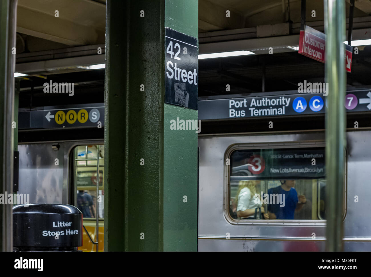 42nd Street station de métro, Manhattan, New York City Banque D'Images