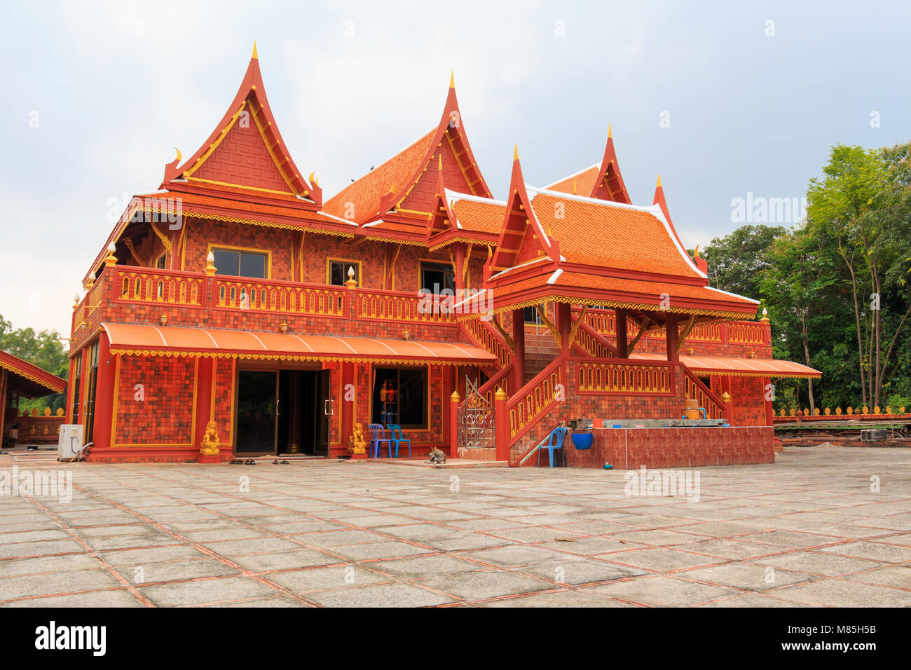 Monk's house en temple bouddhiste , Thaïlande Banque D'Images