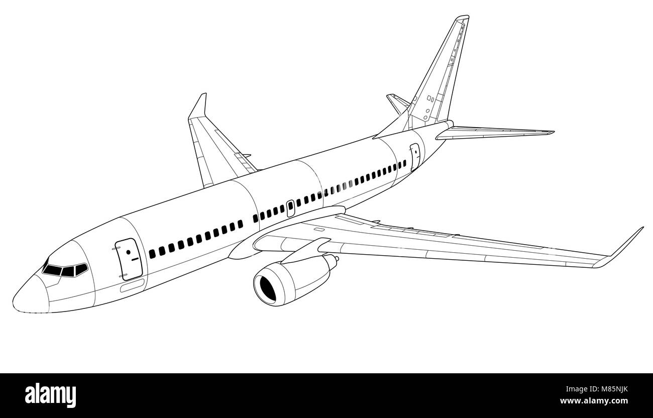 Silhouette de l'avion. Vector illustration. Illustration de Vecteur