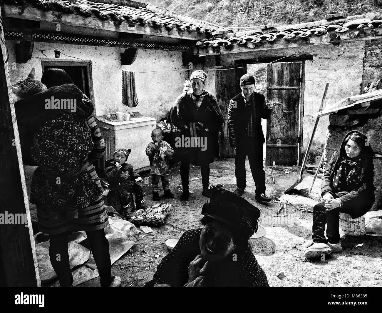 Le Sichuan, Shanghai, Chine. Mar 15, 2018. Shanghai, Chine 15 mars 2018 : Les gens vivent dans des zones de montagne Hotel dans le sud-ouest de la province chinoise du Sichuan. Crédit : SIPA Asie/ZUMA/Alamy Fil Live News Banque D'Images