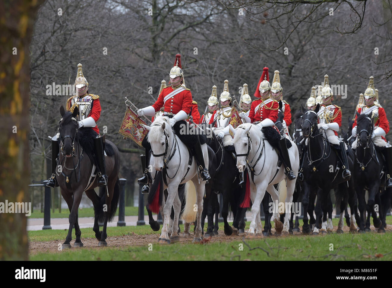 Londres, Royaume-Uni. Mar 15, 2018. Le Major général en matière d'inspection de la Household Cavalry régiment monté dans Hyde Park Londres le premier événement de la Household Cavalry's fonctions cérémonielles pour 2018 Crédit : MARTIN DALTON/Alamy Live News Banque D'Images