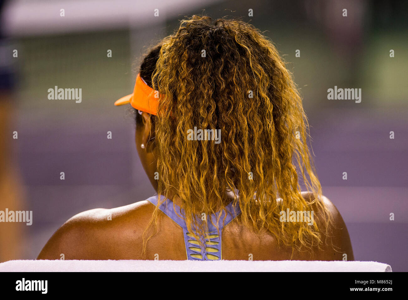 Indian Wells, en Californie, USA. 14Th Mar, 2018. Naomi Osaka (JPN) défait Karolina Pliskova (CZE) 6-2, 6-3 dans les puits Jardin Tennis à Indian Wells, en Californie. Tdamr/TennisClix © Lam/CSM/Alamy Live News Banque D'Images