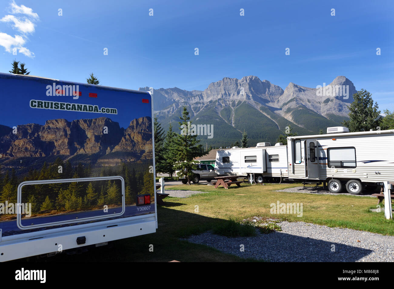 Locations de RV Canadian Rockies, Canada Banque D'Images