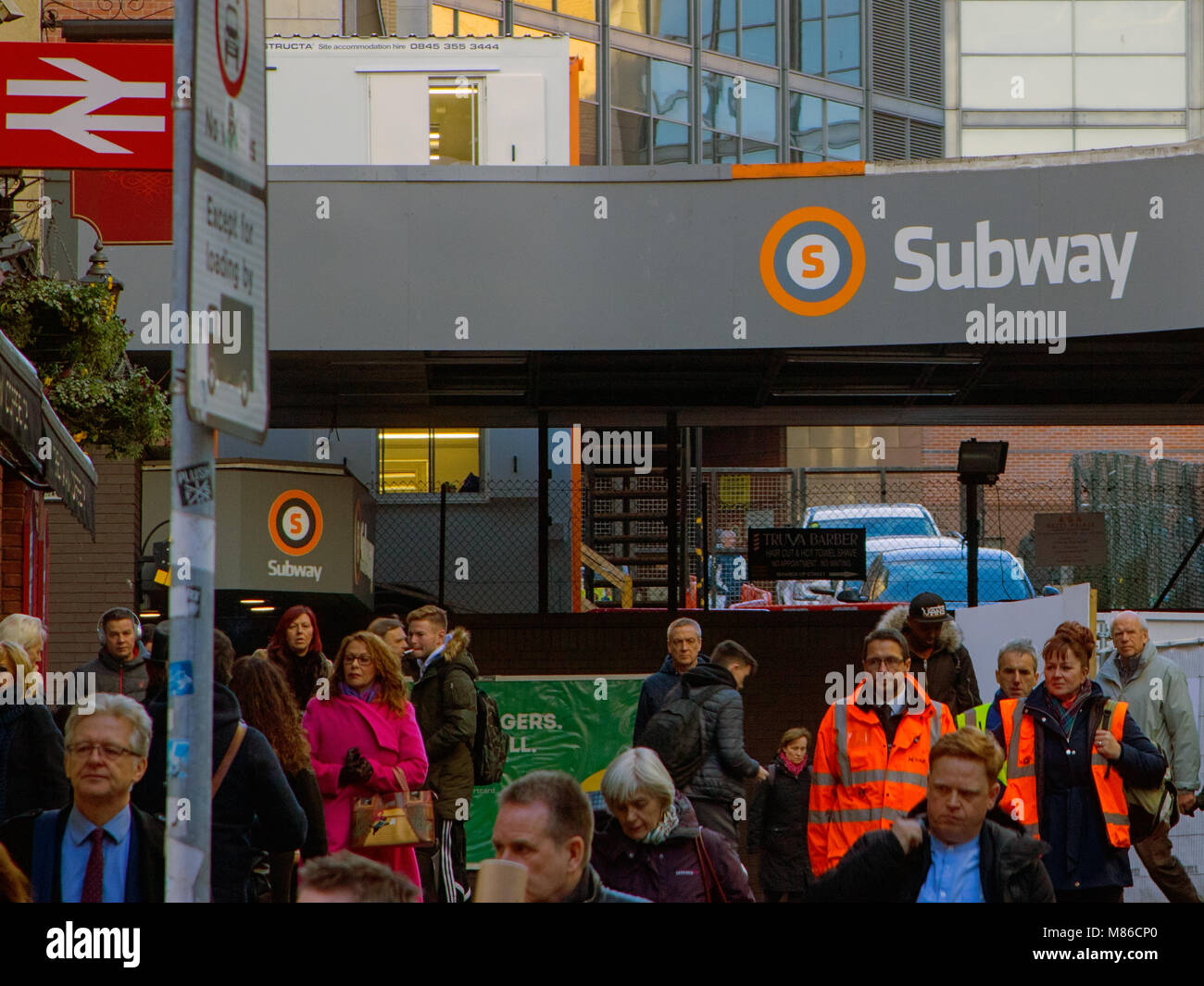 L'entrée et la sortie de la station de métro Buchanan Street à la gare de Queen Street, Glasgow, Ecosse Banque D'Images