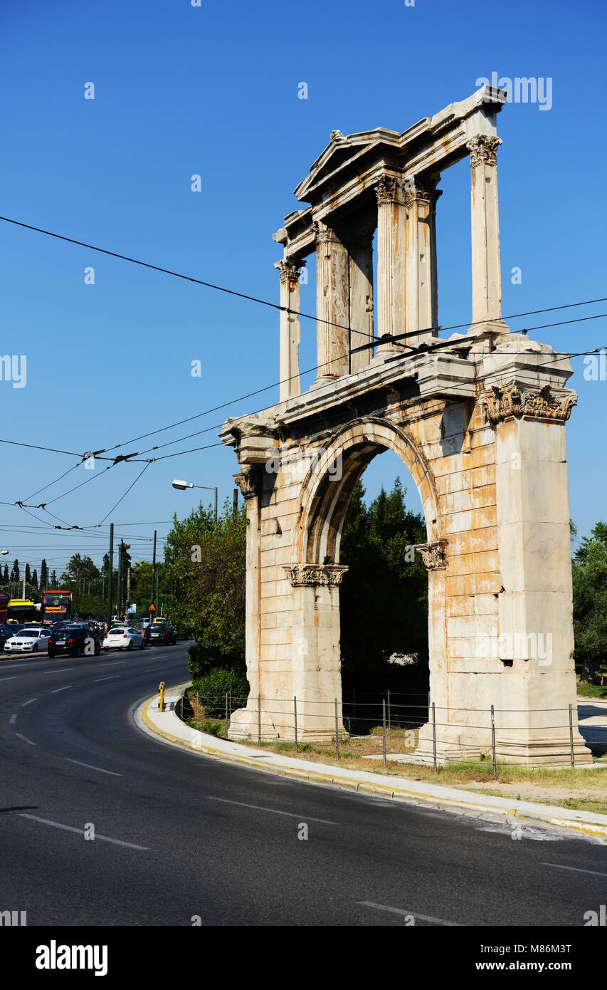 L'Arche d'Hadrien à Athènes, Grèce. Banque D'Images