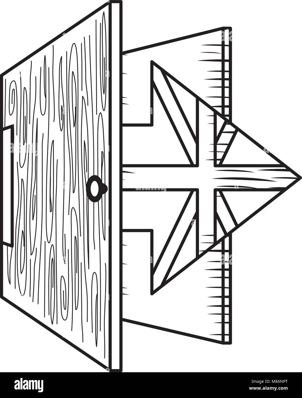 Croquis de conception Brexit avec porte et flèche avec pavillon britannique conception sur fond blanc, vector illustration Illustration de Vecteur