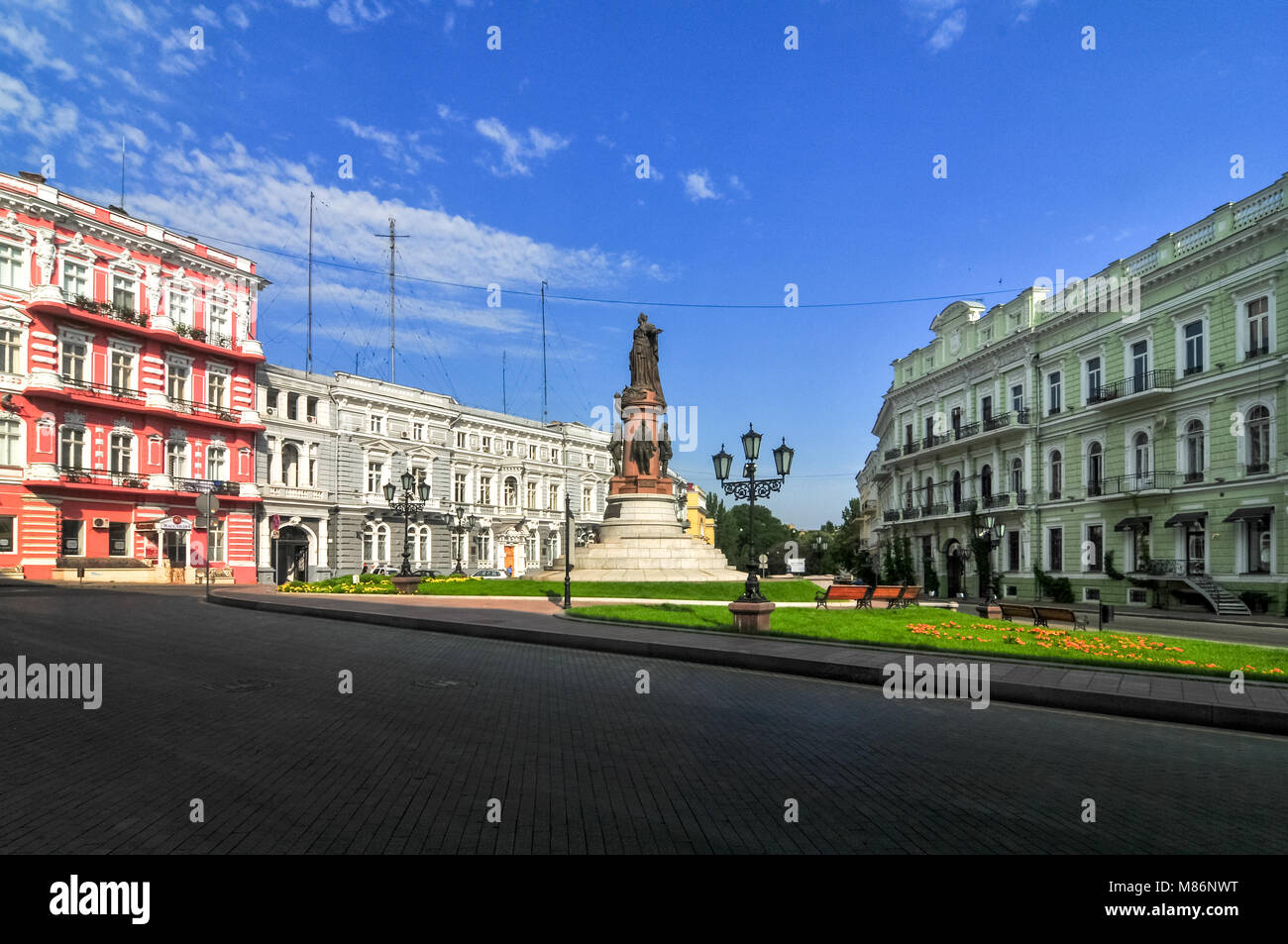 Monument de Catherine II la Grande et aux fondateurs d'Odessa à Odessa, Ukraine. Il a été construit en 1900. En 1920, il a été démonté par Communis Banque D'Images