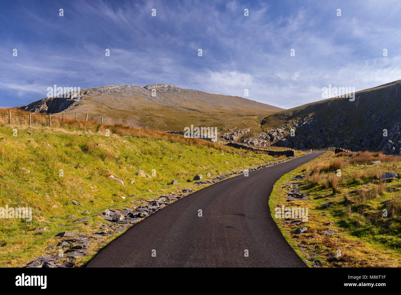 Route à Marchlyn Mawr, Galles Banque D'Images