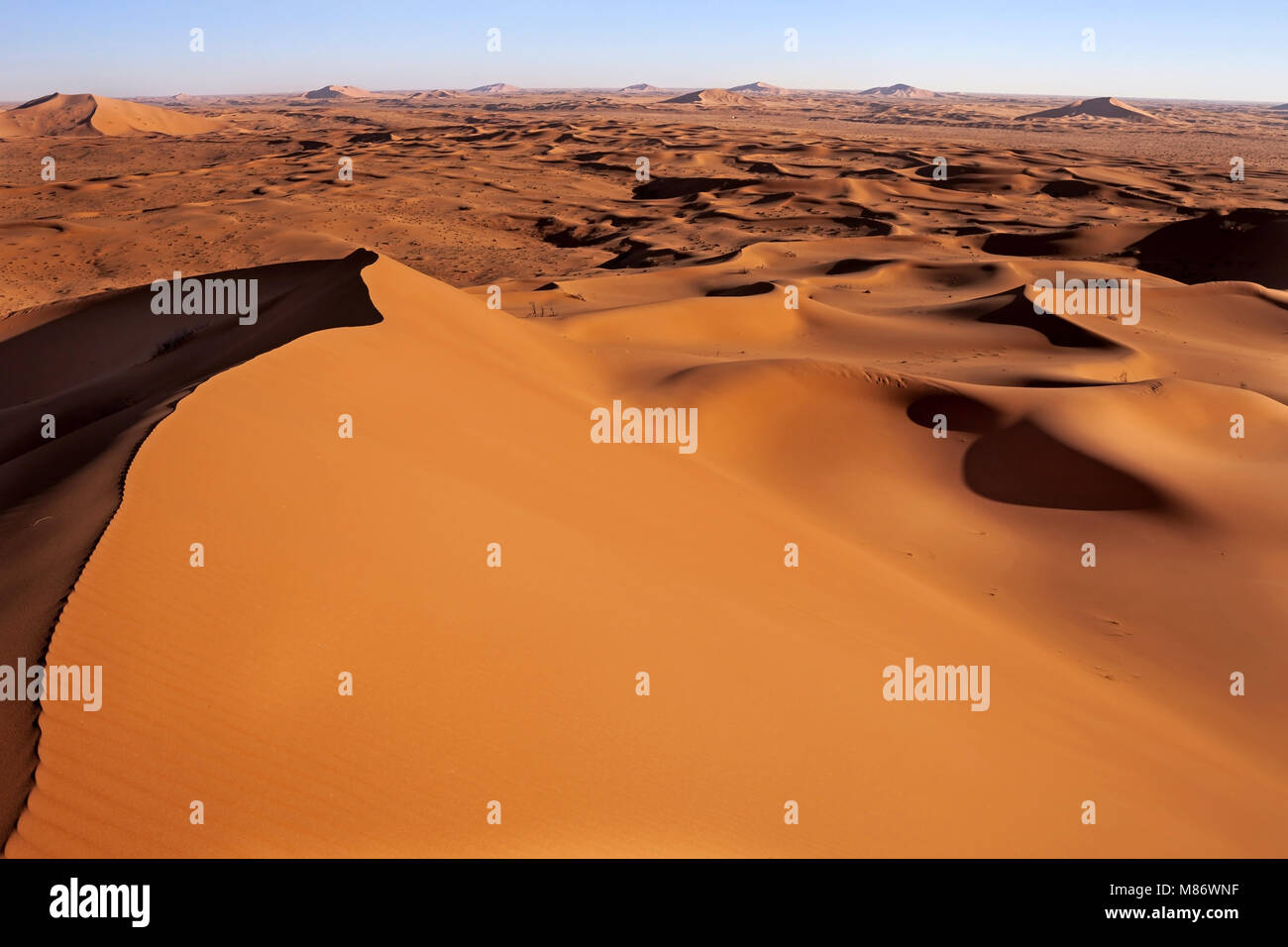 Vue aérienne des dunes de sable géantes, Riyad, Arabie Saoudite Banque D'Images