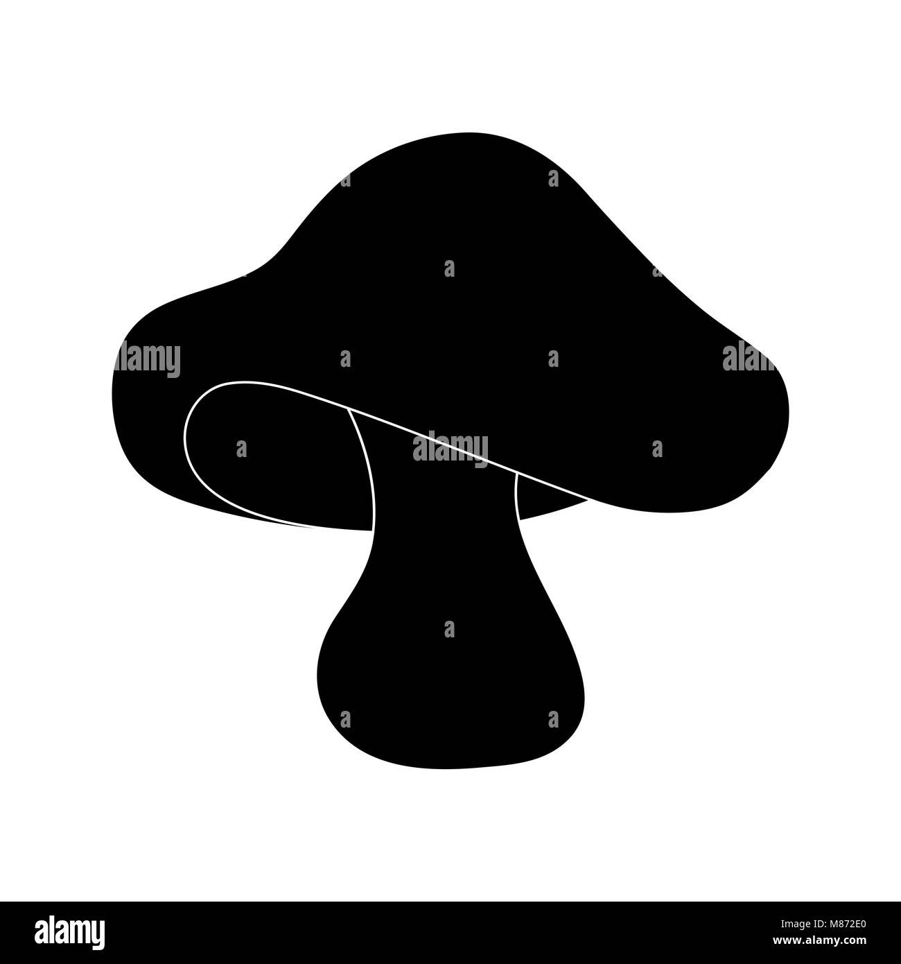 Silhouette de champignons boletus isolé sur fond blanc Illustration de Vecteur