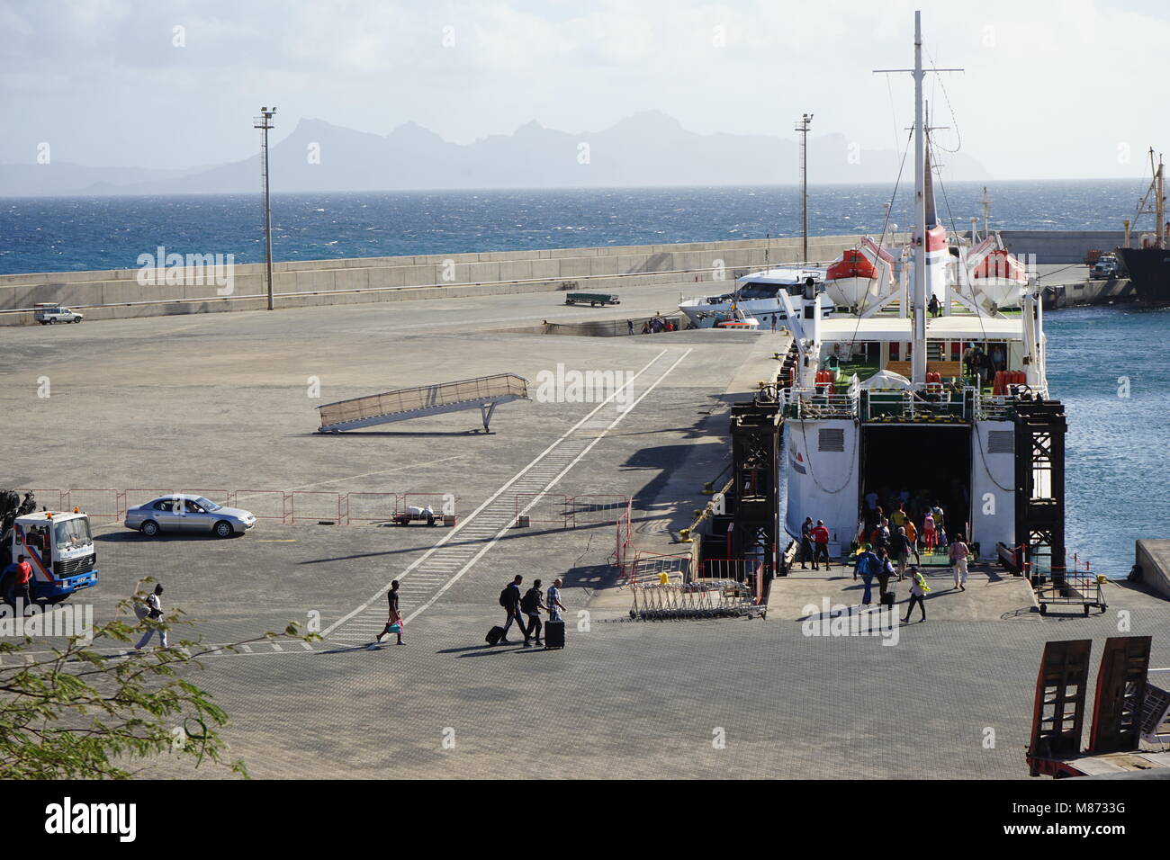 Port de Porto Novo, l'île de Santo Antao, Cap Vert Banque D'Images