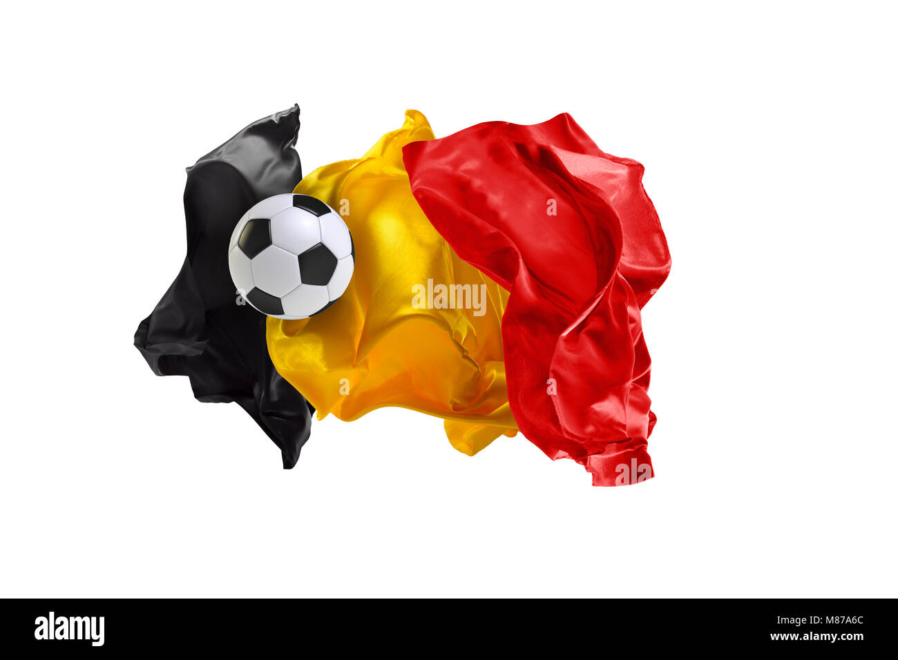 Le drapeau national de la Belgique. Coupe du monde. La Russie 2018 Banque D'Images