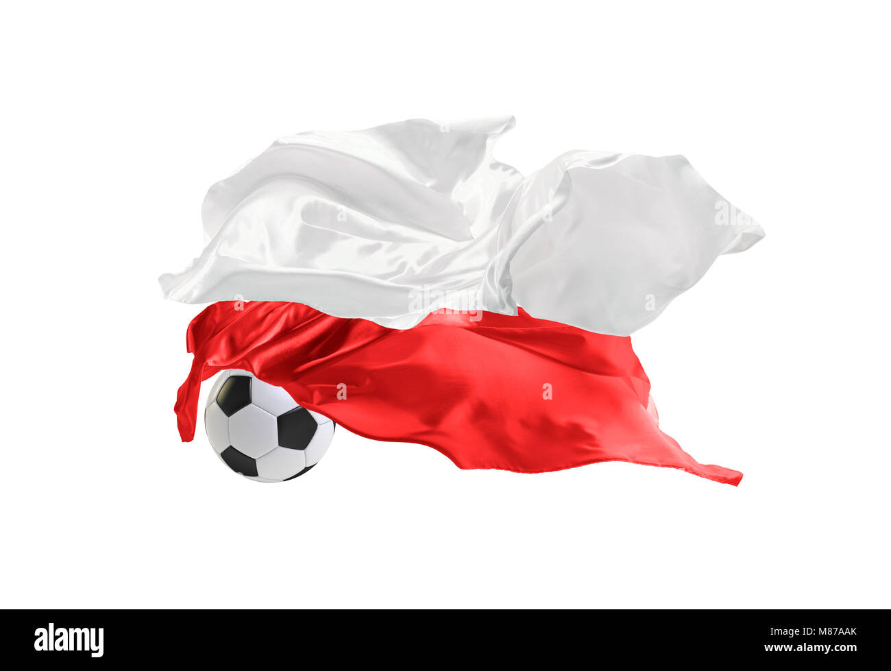 Le drapeau national de la Pologne. Coupe du monde. La Russie 2018 Banque D'Images