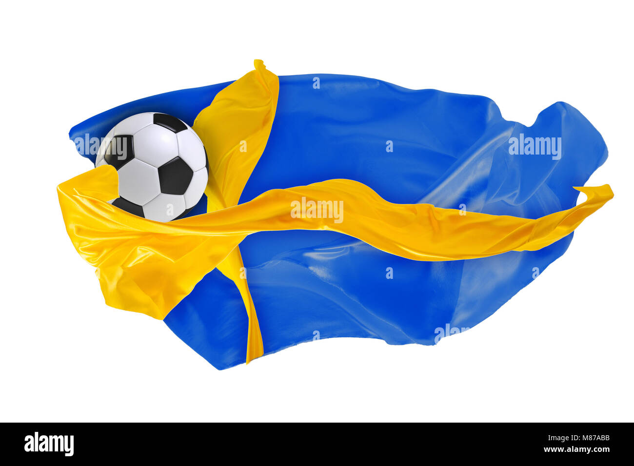 Le drapeau national de la Suède. Coupe du monde. La Russie 2018 Banque D'Images