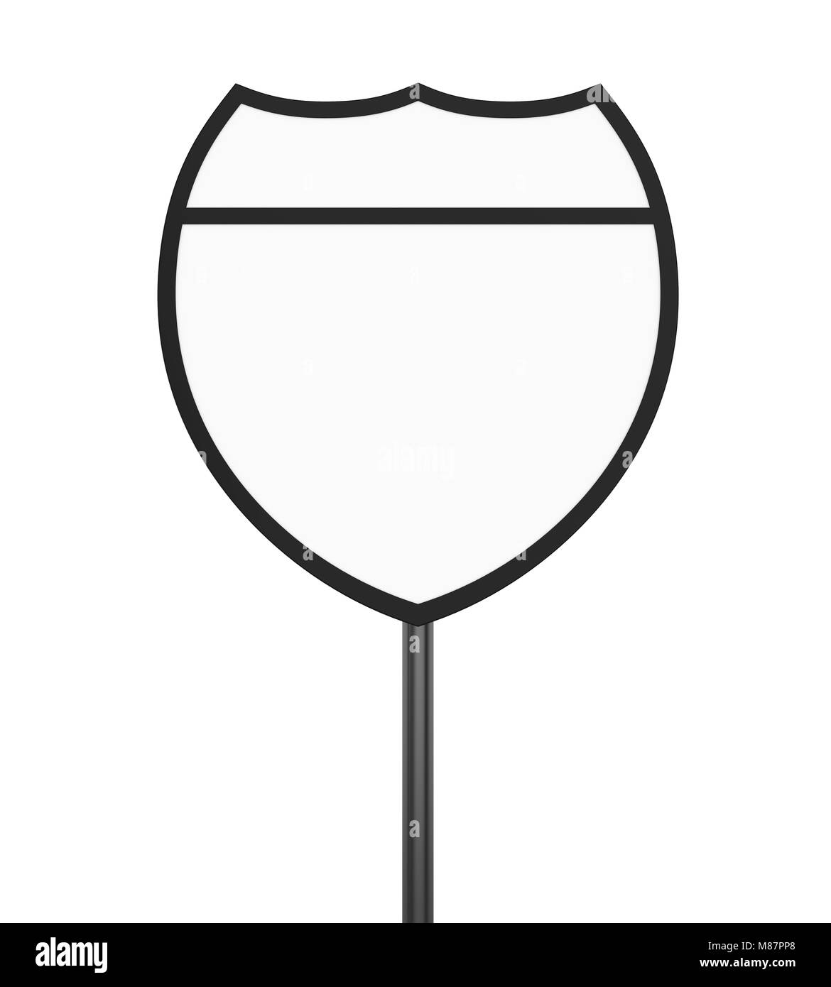 La Route Blanche isolée du bouclier Banque D'Images