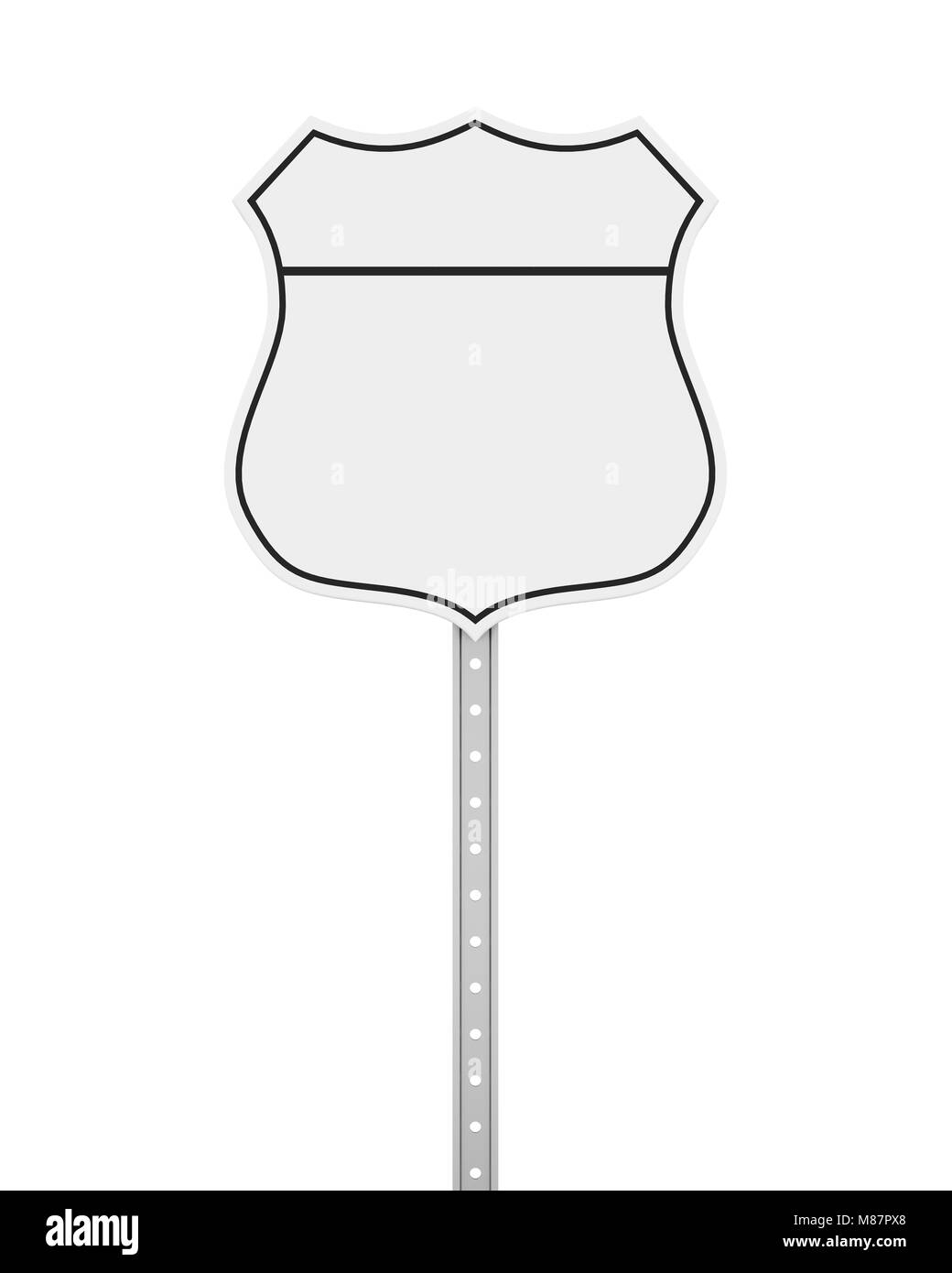 La Route Blanche isolée du bouclier Banque D'Images