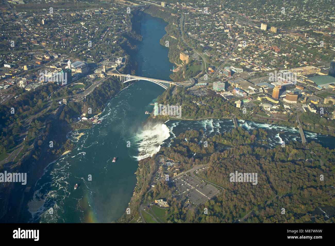 Vue aérienne de Niagara Falls de l'hélicoptère , Ontario, Canada Banque D'Images