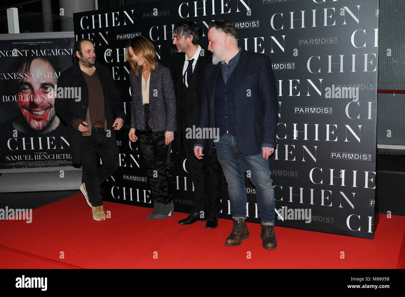 5 mars 2018 - Paris Chien Paris Film Premiere Banque D'Images