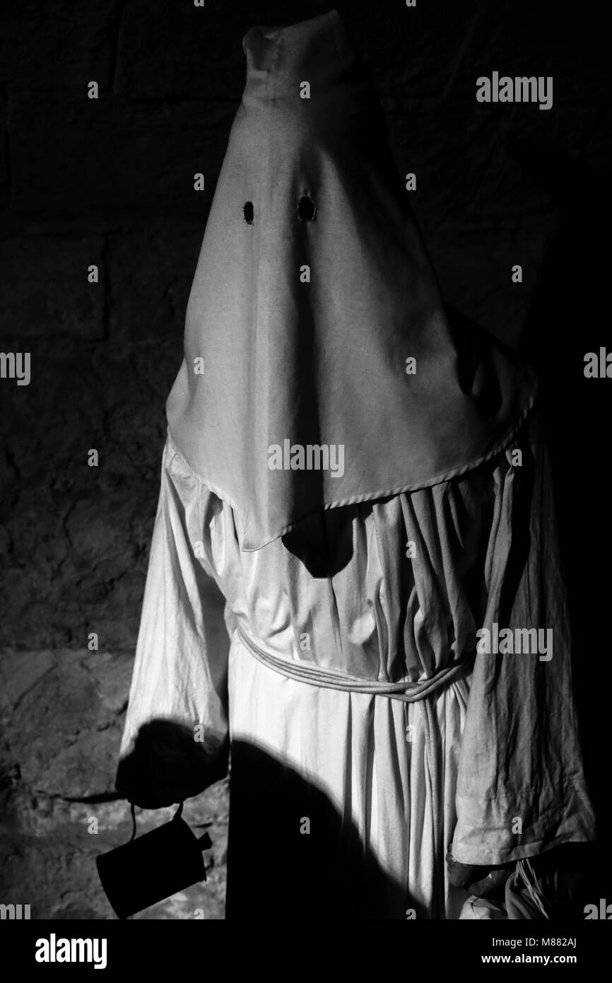 Homme cagoulé pour le musée de la torture de Mdina, Malte Banque D'Images