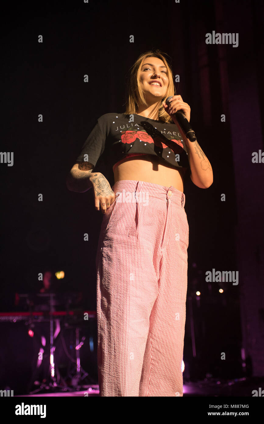 Manchester, Royaume-Uni. 15th mars 2018. Julia Michaels se produit à l'Apollo Manchester, Angleterre 15.03.2018 crédit : Gary Stafford/Alay Live News Banque D'Images