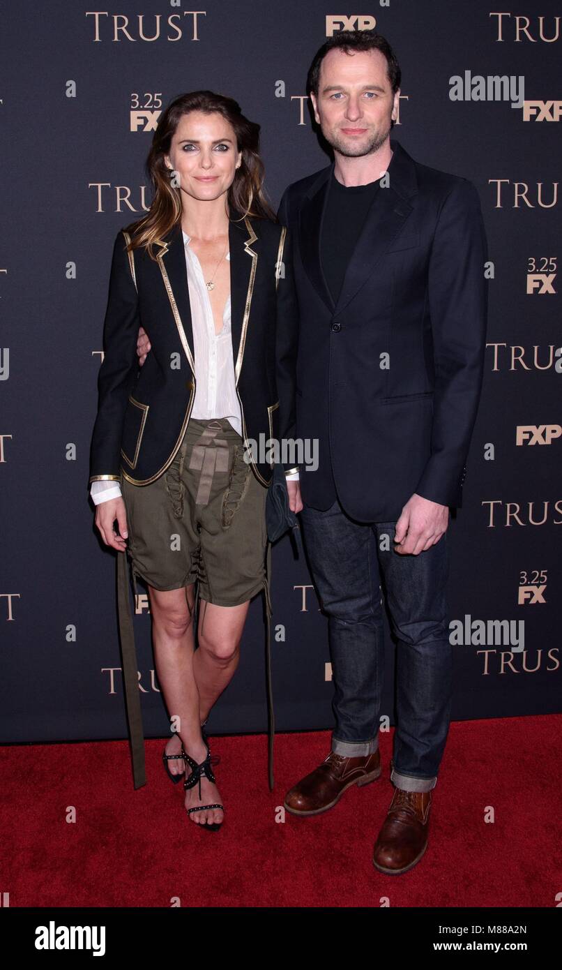 New York, NY, USA. Mar 15, 2018. Keri Russell, Matthew Rhys au niveau des arrivées de l'All-Star party annuel FX Red Carpet Event, la School of Visual Arts (SVA) Theatre, New York, NY 15 Mars, 2018. Credit : RCF/Everett Collection/Alamy Live News Banque D'Images