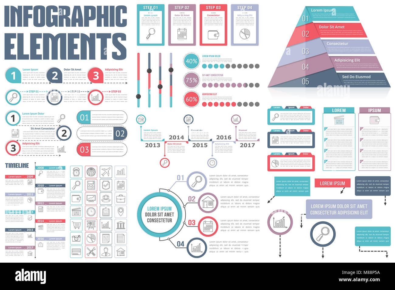 Infographie - Éléments graphiques, diagrammes de flux de processus, l ...